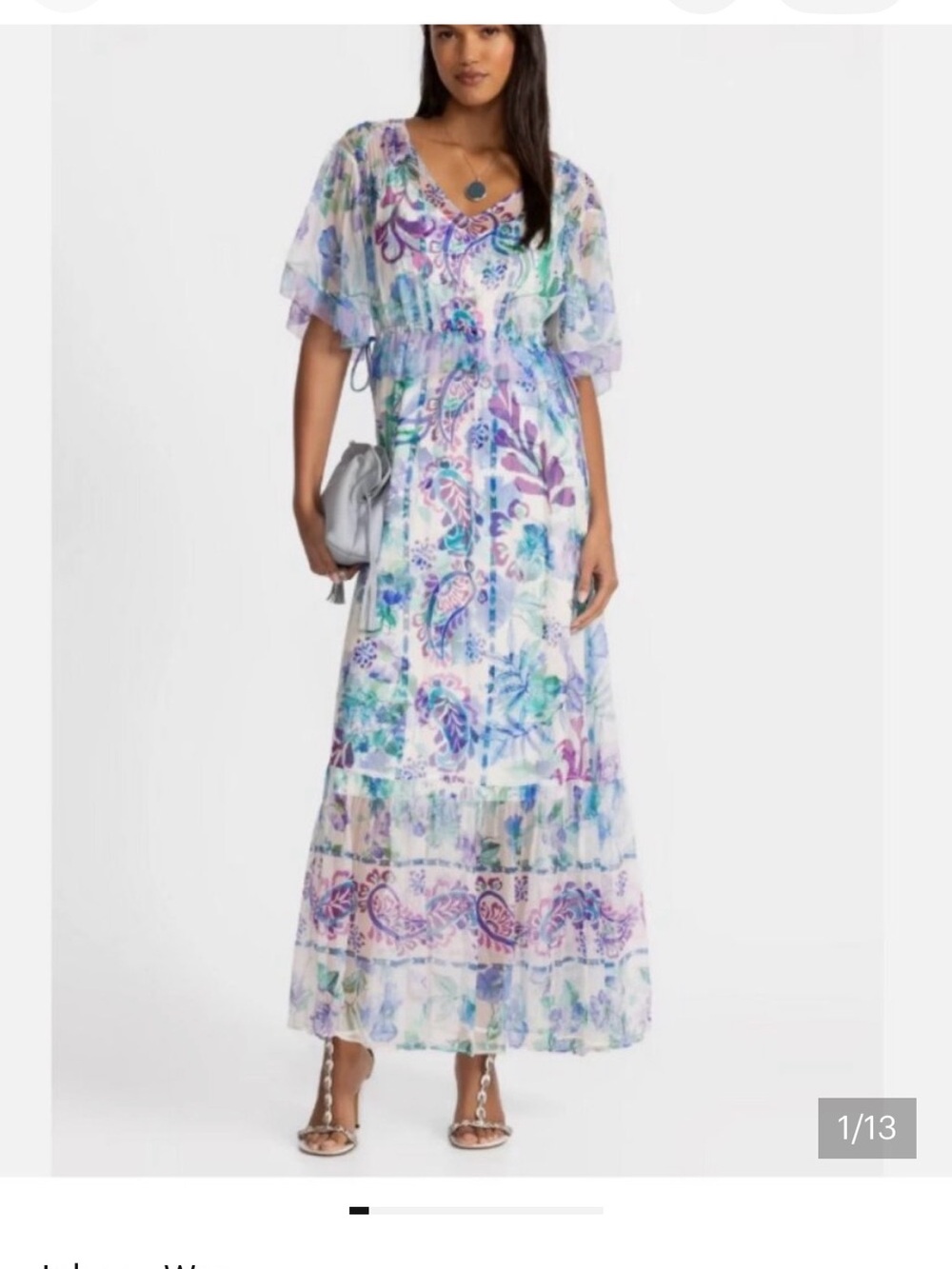 Johnny Was Annamarie Flutter Floral Printed Maxi Dress